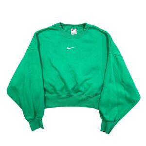 Nike Center Swoosh Cropped Fit Sweatshirt Womens Size XS Green